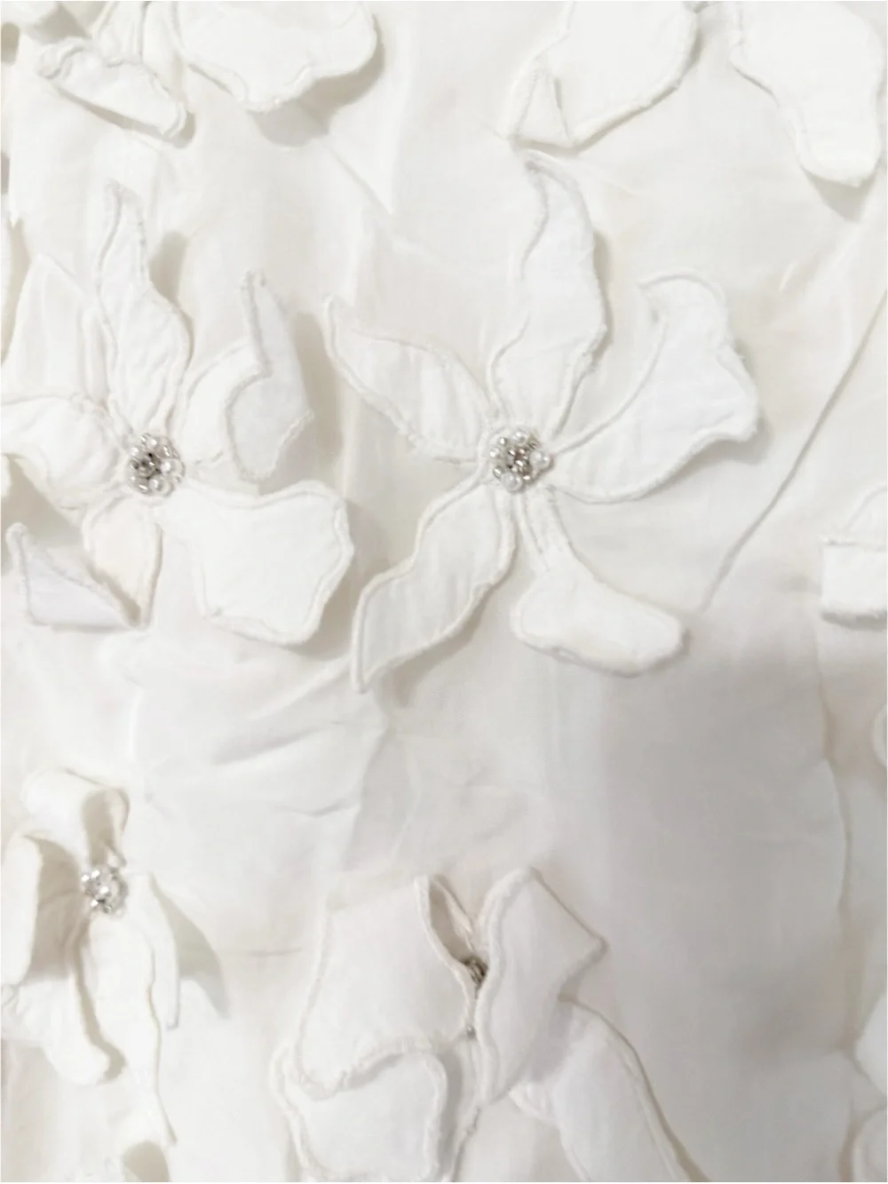 Zara 3D Floral Applique Soft White Beaded Embroidered Mini Skirt Blogger Fav - Picture 14 of 16